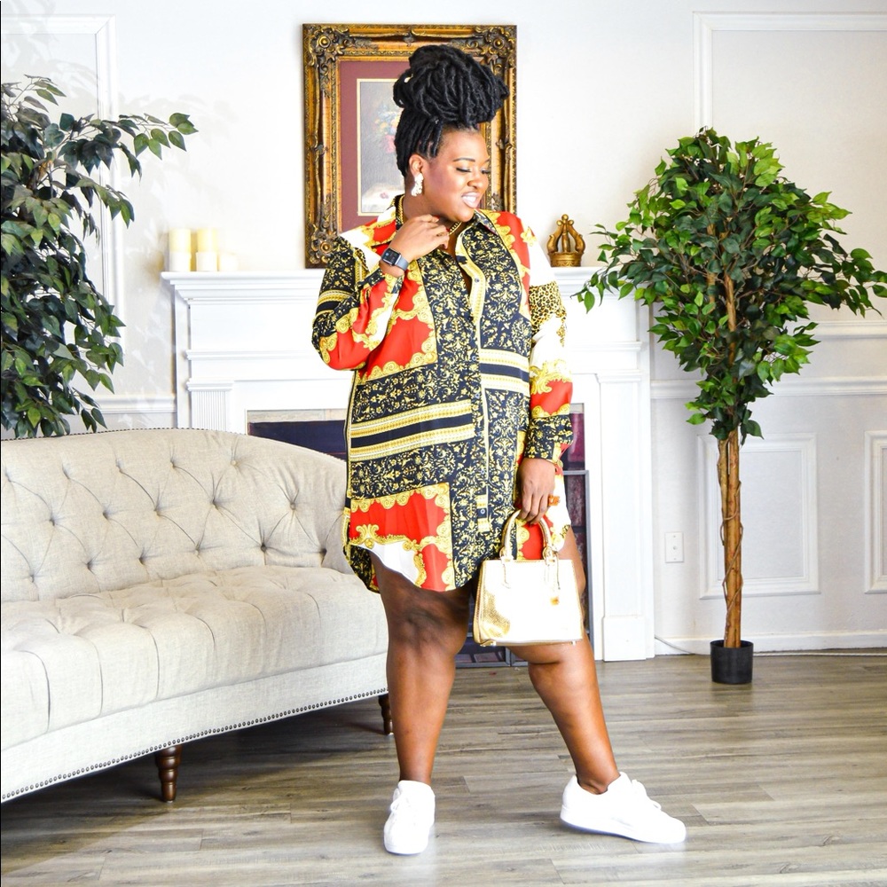 Versace inspired shirt dress